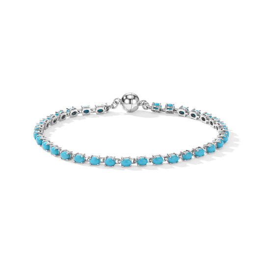 D'Joy Sleeping Beauty Türkis Armband ca. 19 cm 925 Silber Rhodiniert ca. 5,10 ct.