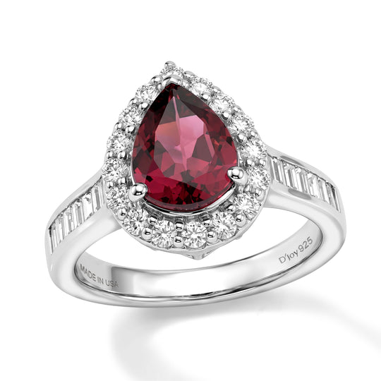 D'Joy AA Farbwechsel Granat, Moissanit Ring 925 Silber Rhodiniert (Größe 18.00)   (10-16 Werktage Lieferzeit) ca. 2,91 ct
