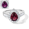 D'Joy AA Farbwechsel Granat, Moissanit Ring 925 Silber Rhodiniert (Größe 18.00) ca. 2,91 ct
