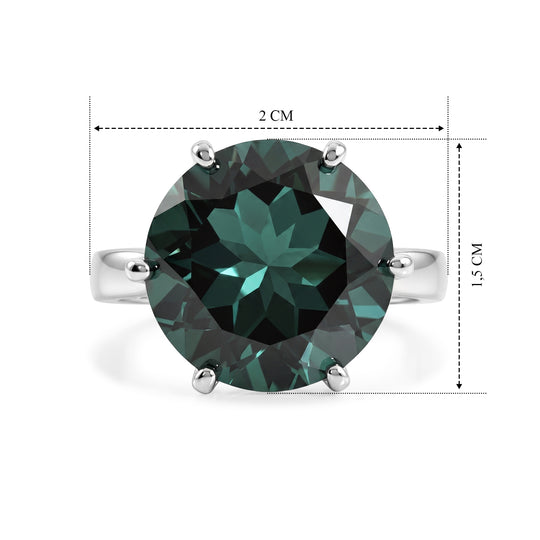 D'Joy Alexandrit Quarz Triplette Ring 925 Silber Rhodiniert (Größe 17.00) ca. 10,16 ct