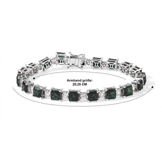 D'Joy Alexandrit Quarz Triplette, Moissanit Armband ca. 19 cm 925 Silber Rhodiniert ca. 28,88 ct.