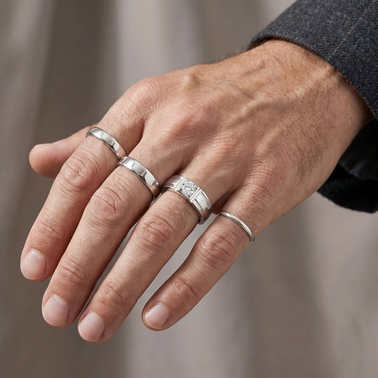LUXURIANT SI-GH Labor Diamant Herrenring, 925 Silber rhodiniert - 0,25 ct.