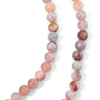 Blumen-Achat Halskette ca. 50 cm 316L Edelstahl ca. 120,00 ct.