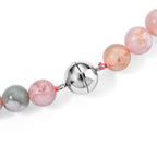 Blumen-Achat Halskette ca. 50 cm 316L Edelstahl ca. 120,00 ct.