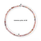 Blumen-Achat Halskette ca. 50 cm 316L Edelstahl ca. 120,00 ct.