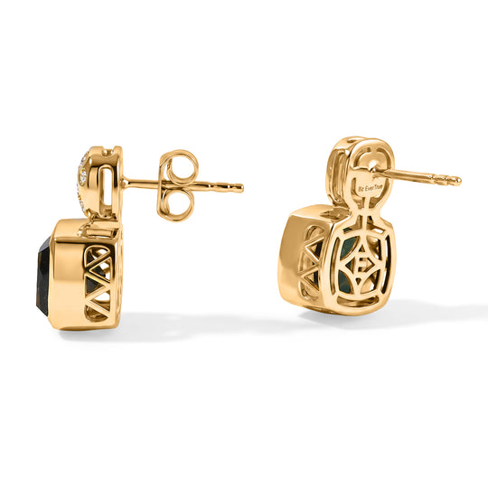 EVER TRUE Alexandrit Quarz Triplette, Weißer Zirkon Ohrringe Reine Bronze ca. 5,59 ct.