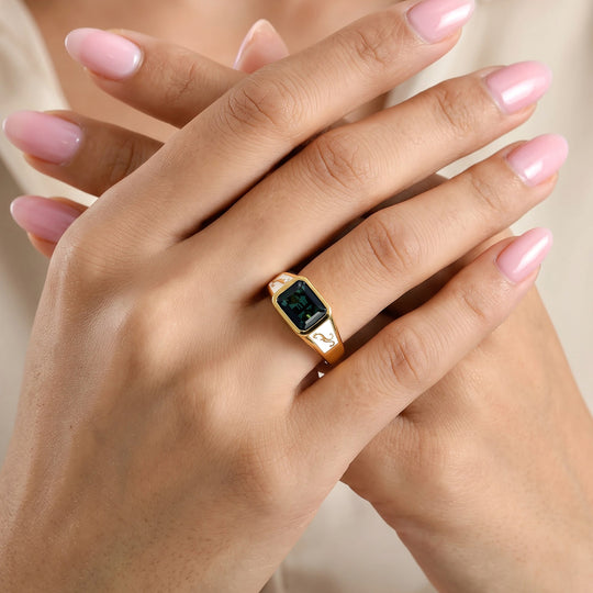 EVER TRUE Alexandrit Quarz Triplette Ring Reine Bronze (Größe 18.00) ca. 2,72 ct