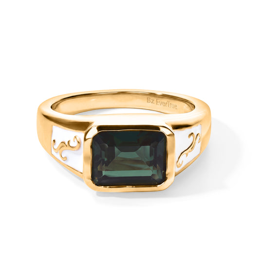 EVER TRUE Alexandrit Quarz Triplette Ring Reine Bronze (Größe 18.00) ca. 2,72 ct
