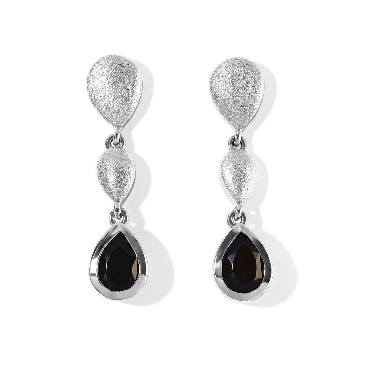 D'Joy Alexandrit Quarz Triplette Ohrringe 925 Silber Platiniert ca. 1,76 ct.
