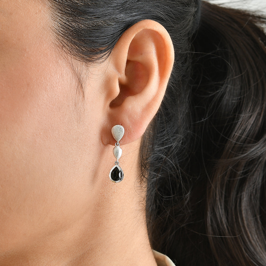 D'Joy Alexandrit Quarz Triplette Ohrringe 925 Silber Platiniert ca. 1,76 ct.