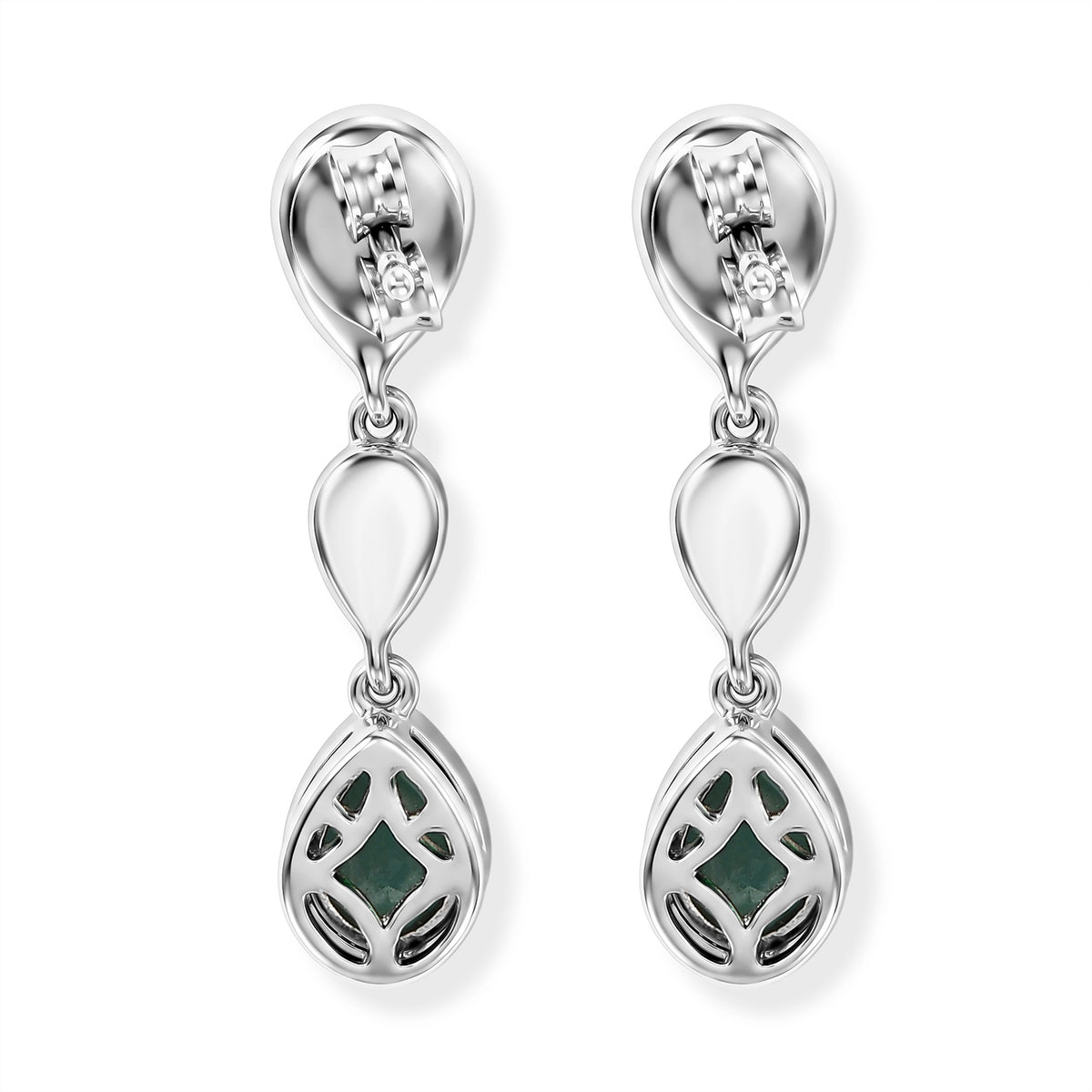 D'Joy Alexandrit Quarz Triplette Ohrringe 925 Silber Platiniert ca. 1,76 ct.