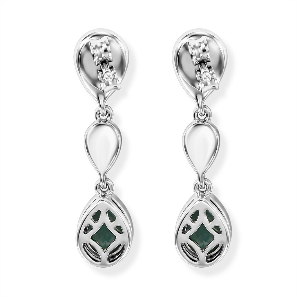 D'Joy Alexandrit Quarz Triplette Ohrringe 925 Silber Platiniert ca. 1,76 ct.
