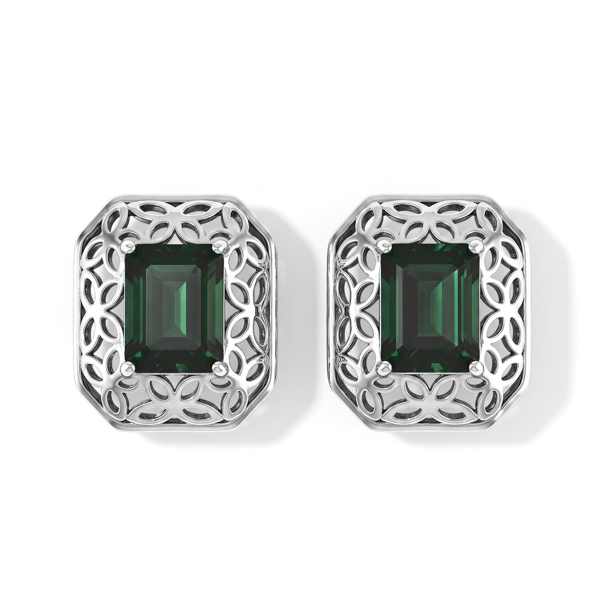 D'Joy Alexandrit Quarz Triplette Ohrringe 925 Silber Rhodiniert ca. 3,71 ct.