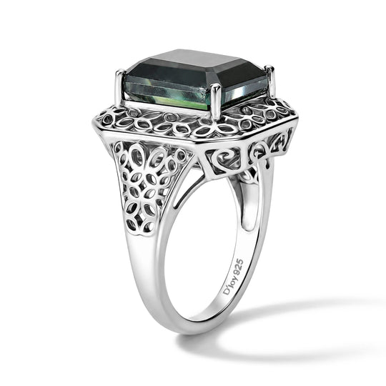 D'Joy Alexandrit Quarz Triplette Ring 925 Silber Rhodiniert (Größe 18.00) ca. 6,71 ct
