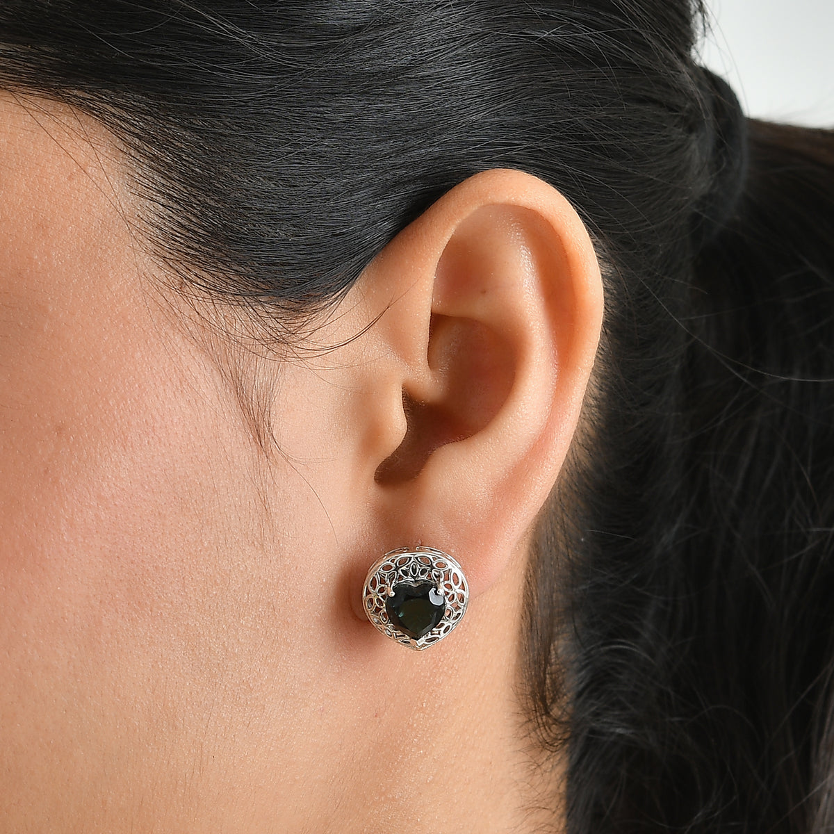 D'Joy Alexandrit Quarz Triplette Ohrringe 925 Silber Rhodiniert ca. 4.32 ct