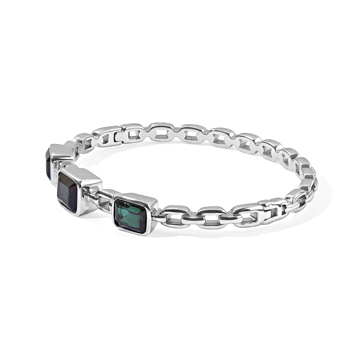 EVER TRUE Alexandrit Quarz Triplette Armreif ca. 19 cm 316L Edelstahl ca. 9.33 ct
