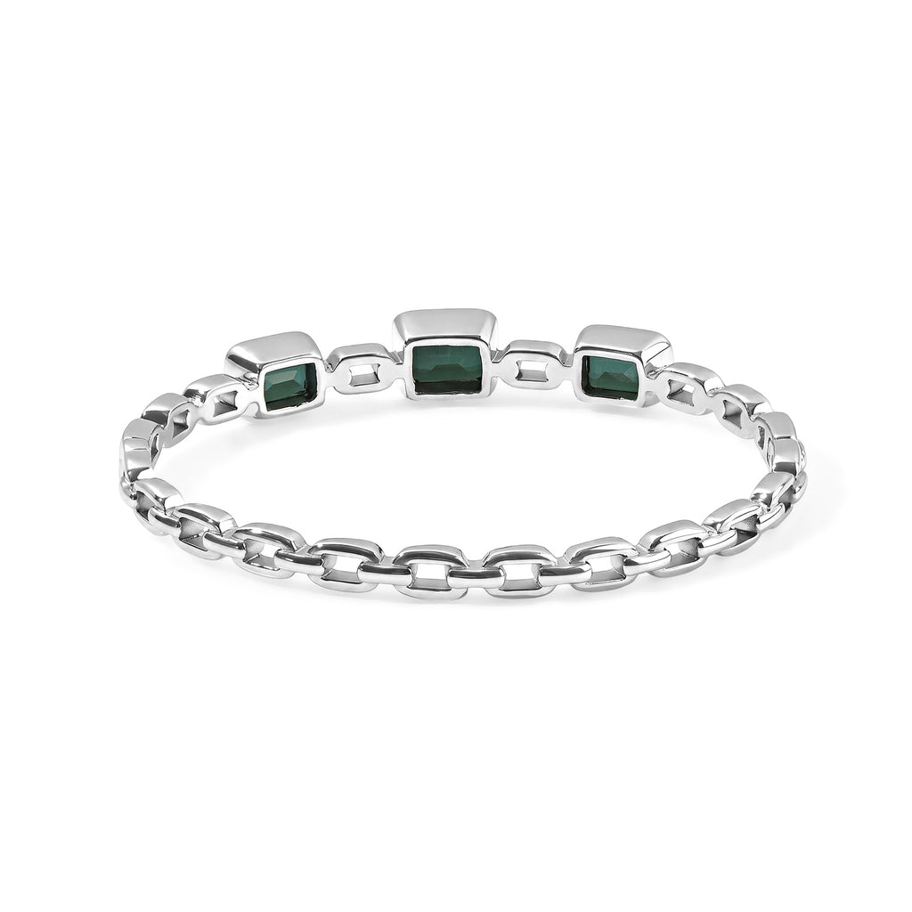 EVER TRUE Alexandrit Quarz Triplette Armreif ca. 19 cm 316L Edelstahl ca. 9.33 ct