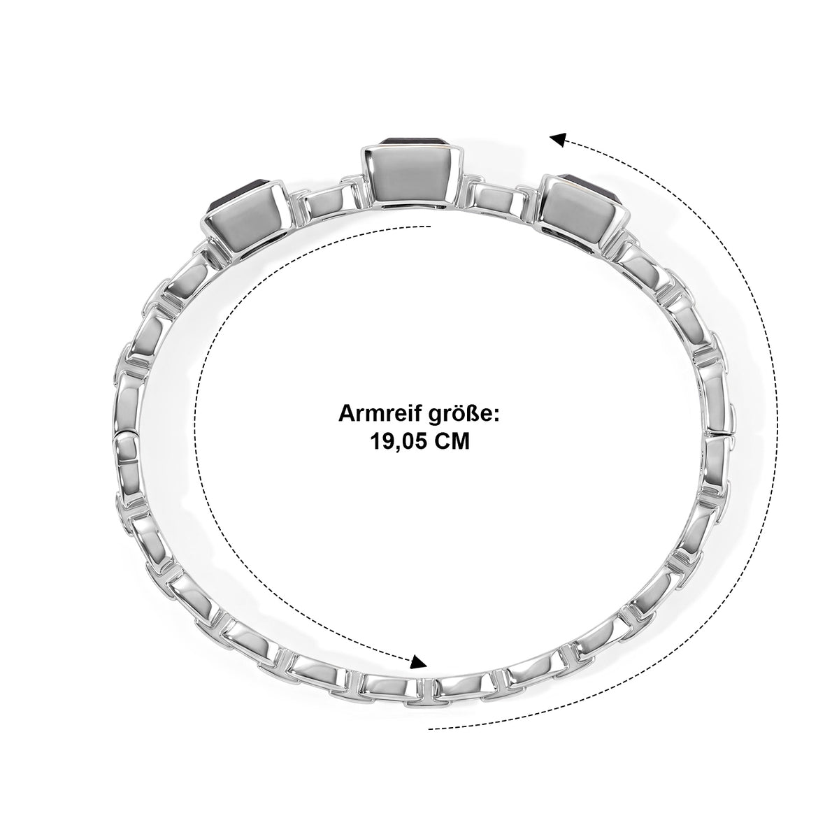 EVER TRUE Alexandrit Quarz Triplette Armreif ca. 19 cm 316L Edelstahl ca. 9.33 ct