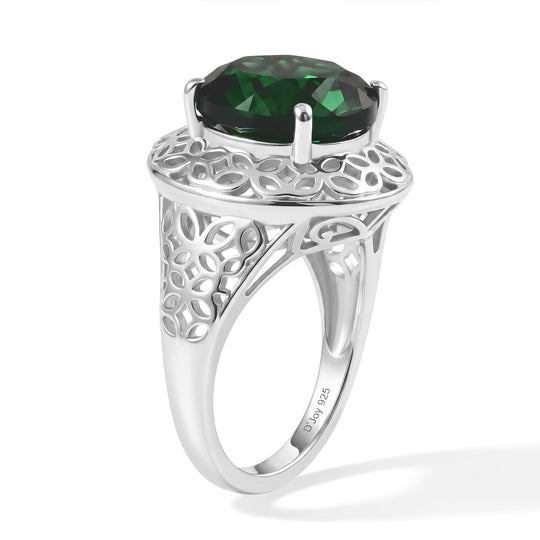 D'Joy Alexandrit Quarz Triplette Ring 925 Silber Rhodiniert (Größe 18.00) ca. 6,76 ct