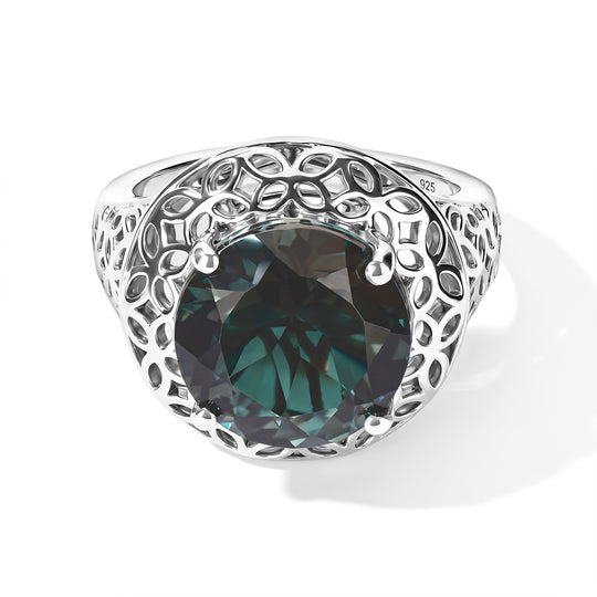 D'Joy Alexandrit Quarz Triplette Ring 925 Silber Rhodiniert (Größe 18.00) ca. 6,76 ct