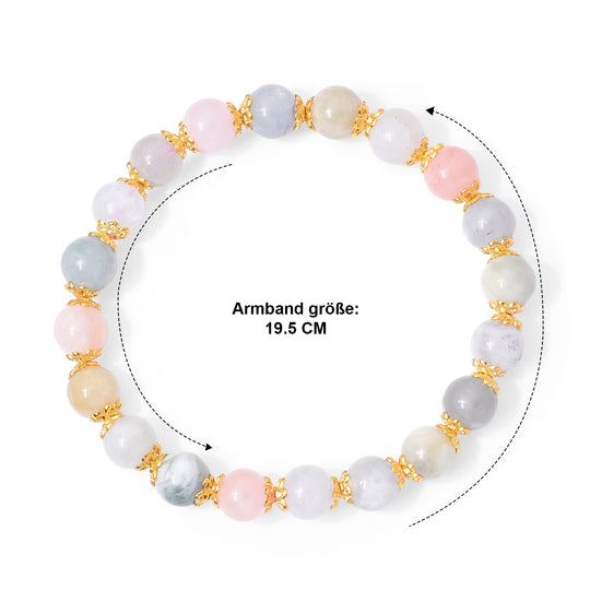 Beryll Armband ca. 18 cm Reine Legierung Goldton (10-15 Werktage Lieferzeit) ca. 90,00 ct.