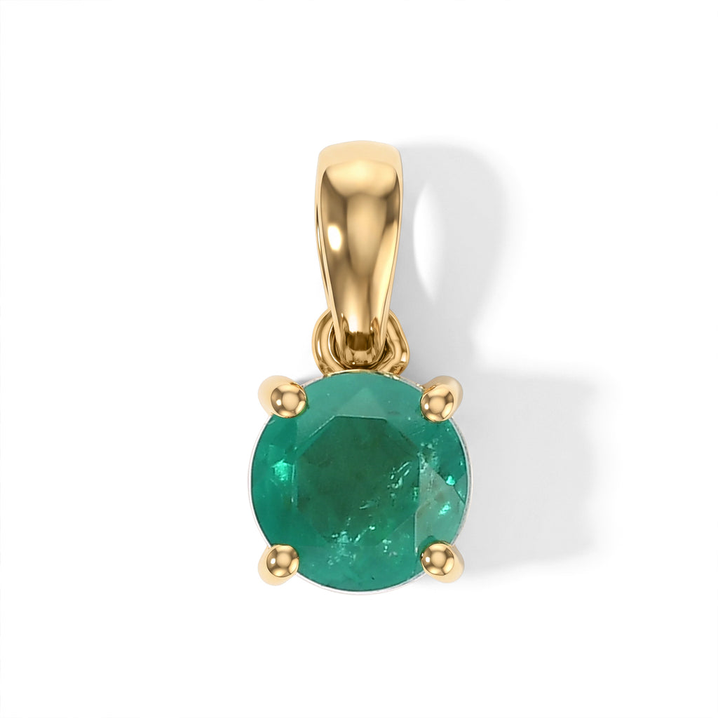 D'Joy Smaragd-Quarz Triplette Anhänger 925 Silber 750 Vergoldet ca. 1,22 ct.