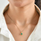 D'Joy Smaragd-Quarz Triplette Anhänger 925 Silber 750 Vergoldet ca. 1,22 ct.