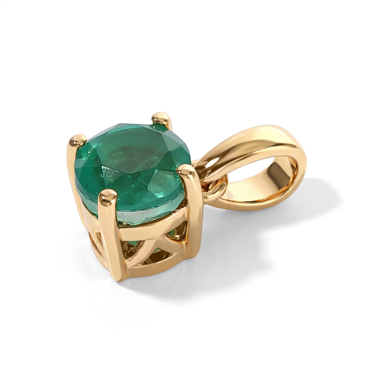 D'Joy Smaragd-Quarz Triplette Anhänger 925 Silber 750 Vergoldet ca. 1,22 ct.