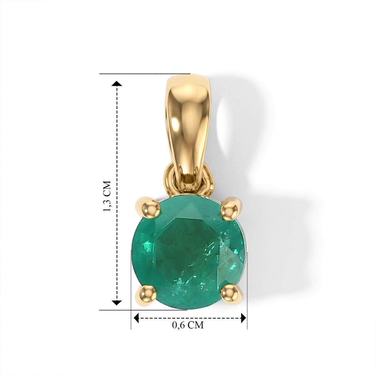 D'Joy Smaragd-Quarz Triplette Anhänger 925 Silber 750 Vergoldet ca. 1,22 ct.