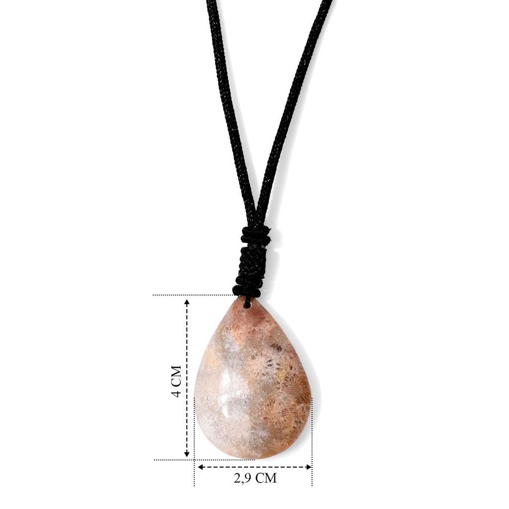 Mehrfarbige Fossil Koral flexible Halskette - 60 ct.