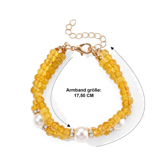 Roter Quarzit, Weiße Muschelkernperle (9-11mm) Armband ca. 18 cm Reine Legierung Vergoldet 77.50 ct