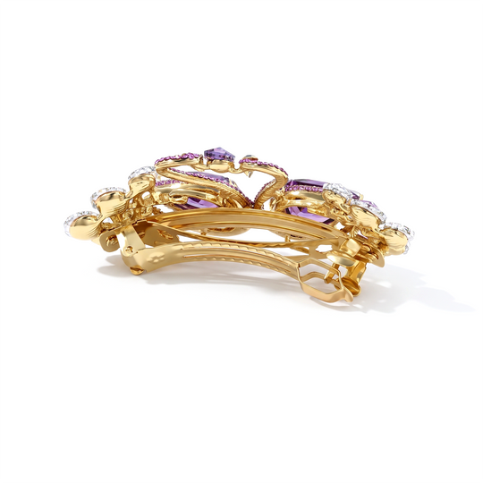 Alloy Hair Clip, with magic color crystal&glass, in gold plating 119.50 ct