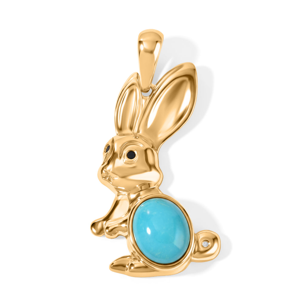 EVER TRUE Sleeping Beauty Türkis, Schwarzer Spinell Anhänger Reine Bronze ca. 2,54 ct.