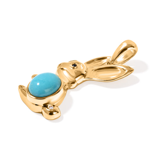 EVER TRUE Sleeping Beauty Türkis, Schwarzer Spinell Anhänger Reine Bronze ca. 2,54 ct.