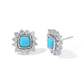EVER TRUE Sleeping Beauty Türkis, Weißer Zirkon Ohrringe 316L Edelstahl ca. 3.21 ct