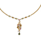 GP - AA Mehrfarbig-Turmalin Halskette ca. 45 cm 925 Silber 750 Gelbgold vermeil ca. 4,82 ct.