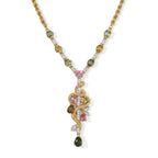 GP - AA Mehrfarbig-Turmalin Halskette ca. 45 cm 925 Silber 750 Gelbgold vermeil ca. 4,82 ct.