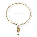 GP - AA Mehrfarbig-Turmalin Halskette ca. 45 cm 925 Silber 750 Gelbgold vermeil ca. 4,82 ct.