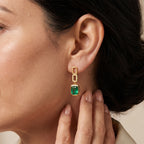 EVER TRUE Smaragd-Quarz Triplette Ohrringe Reine Bronze ca. 5,27 ct.