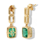 EVER TRUE Smaragd-Quarz Triplette Ohrringe Reine Bronze ca. 5,27 ct.