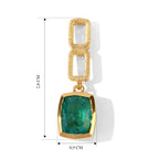 EVER TRUE Smaragd-Quarz Triplette Ohrringe Reine Bronze ca. 5,27 ct.