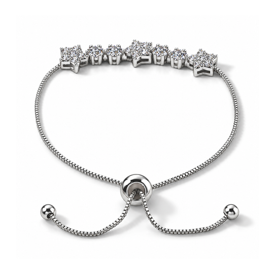 Weißer Zirkonia Armband, flexibel, Nickelfreies Messing, Goldfarben, 17.00 ct