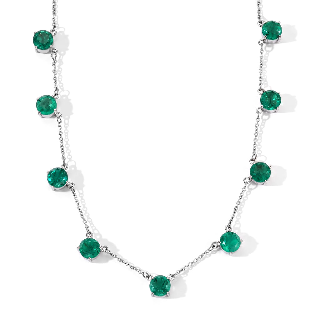 EVER TRUE Smaragd-Quarz Triplette Halskette ca. 45 cm 316L Edelstahl ca. 21,83 ct.