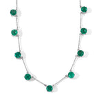 EVER TRUE Smaragd-Quarz Triplette Halskette ca. 45 cm 316L Edelstahl ca. 21,83 ct.