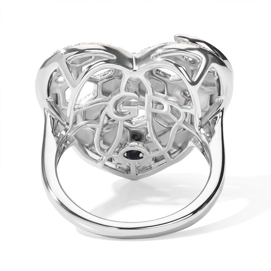 GP - Weißer Zirkon Ring 925 Silber Rhodiniert und 750 Gelbgold Vermeil (Größe 18.00) ca. 0,76 ct