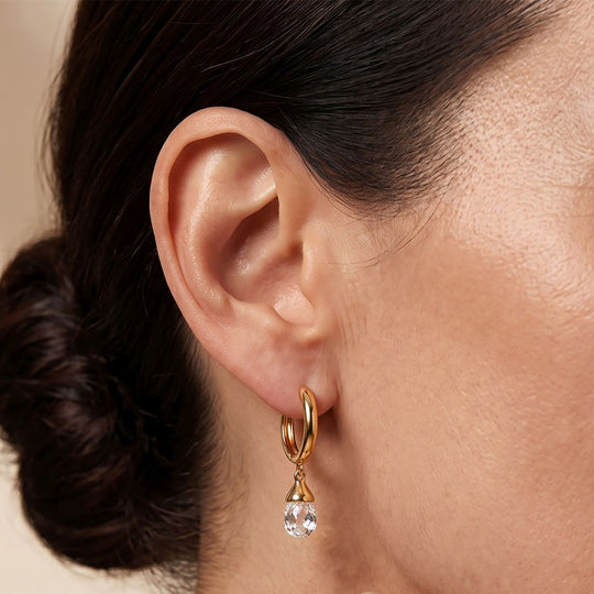 LUXURIANT DIAMOND - Lab Grown Diamant VS-EF Ohrringe 925 Silber 750 Gelbgold vermeil ca. 1,09 ct.