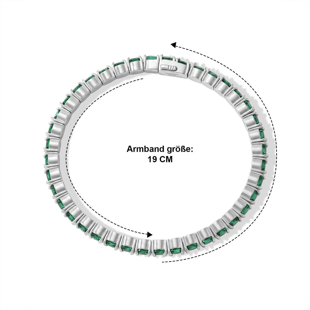 D'Joy AAA Smaragd Armreif ca. 19 cm 925 Silber Rhodiniert ca. 9,3.  9.32 ct