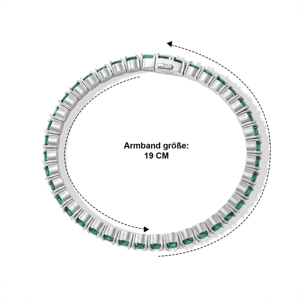 D'Joy AAA Smaragd Armreif ca. 19 cm 925 Silber Rhodiniert ca. 9,3.  9.32 ct