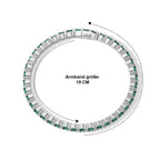 D'Joy AAA Smaragd Armreif ca. 19 cm 925 Silber Rhodiniert ca. 9,3.  9.32 ct