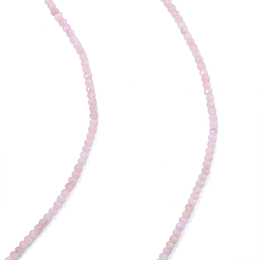 Rosa Morganit Halskette ca. 45 cm 316L Edelstahl (10-15 Werktage Lieferzeit) ca. 36,00 ct.